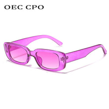 Carica l&#39;immagine nel visualizzatore di Gallery, OEC CPO Small Square Sunglasses Women Plastic Frame Orange Gradient Sunglasses Female Trendy Brand Designer Eyeglasses UV400
