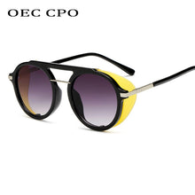 Load image into Gallery viewer, OEC CPO Steampunk Sunglasses Men Women 2023 Round Sunglasses Women Shield Vintage Punk Eyewear UV400 O80