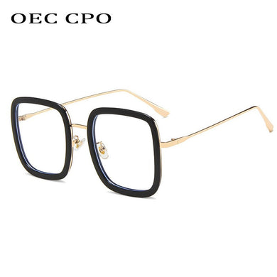 OEC CPO Transparent Square Glasses Women Brand Design Optical Glasses Frames Ladies Men Computer Goggles sunglass