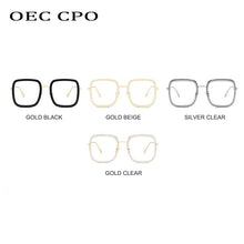 Load image into Gallery viewer, OEC CPO Transparent Square Glasses Women Brand Design Optical Glasses Frames Ladies Men Computer Goggles sunglass