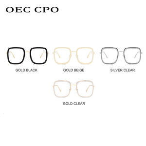 OEC CPO Transparent Square Glasses Women Brand Design Optical Glasses Frames Ladies Men Computer Goggles sunglass