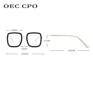 OEC CPO Transparent Square Glasses Women Brand Design Optical Glasses Frames Ladies Men Computer Goggles sunglass
