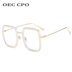 OEC CPO Transparent Square Glasses Women Brand Design Optical Glasses Frames Ladies Men Computer Goggles sunglass