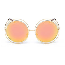 Load image into Gallery viewer, OEC CPO Vintage Ladies Round Sunglasses Women Metal Big Frame Sun Glasses Female Goggles Oculos De Sol O12