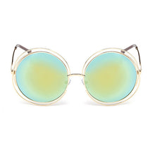 Load image into Gallery viewer, OEC CPO Vintage Ladies Round Sunglasses Women Metal Big Frame Sun Glasses Female Goggles Oculos De Sol O12