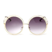 Load image into Gallery viewer, OEC CPO Vintage Ladies Round Sunglasses Women Metal Big Frame Sun Glasses Female Goggles Oculos De Sol O12