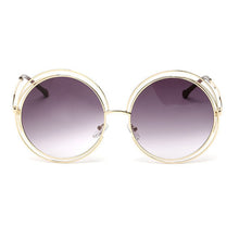 Load image into Gallery viewer, OEC CPO Vintage Ladies Round Sunglasses Women Metal Big Frame Sun Glasses Female Goggles Oculos De Sol O12