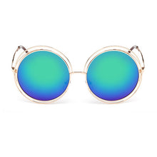 Load image into Gallery viewer, OEC CPO Vintage Ladies Round Sunglasses Women Metal Big Frame Sun Glasses Female Goggles Oculos De Sol O12