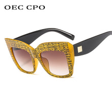 Load image into Gallery viewer, OEC CPO Vintage Square Sunglasses Women Men Big Frame Gradient Shades Sun Glasses Female  Oculos UV400 O34