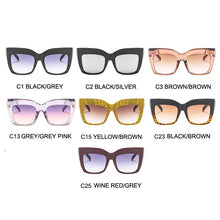 Load image into Gallery viewer, OEC CPO Vintage Square Sunglasses Women Men Big Frame Gradient Shades Sun Glasses Female  Oculos UV400 O34