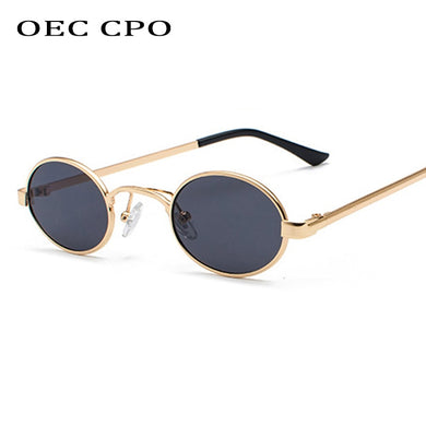 Occhiali da sole ovali classici da uomo con montatura piccola OEC CPO Occhiali da sole rotondi da uomo in metallo con design di marca per donna Vintage O93 