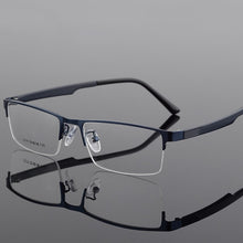 Carica l&#39;immagine nel visualizzatore di Gallery, OEYEYEO Titanium Alloy Optical Glasses Frame Men Ultralight Square Myopia Prescription Eyeglasses Male Metal Half Rim Eyewear