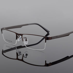 OEYEYEO Titanium Alloy Optical Glasses Frame Men Ultralight Square Myopia Prescription Eyeglasses Male Metal Half Rim Eyewear