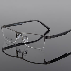 OEYEYEO Titanium Alloy Optical Glasses Frame Men Ultralight Square Myopia Prescription Eyeglasses Male Metal Half Rim Eyewear
