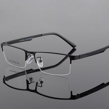 Carica l&#39;immagine nel visualizzatore di Gallery, OEYEYEO Titanium Alloy Optical Glasses Frame Men Ultralight Square Myopia Prescription Eyeglasses Male Metal Half Rim Eyewear