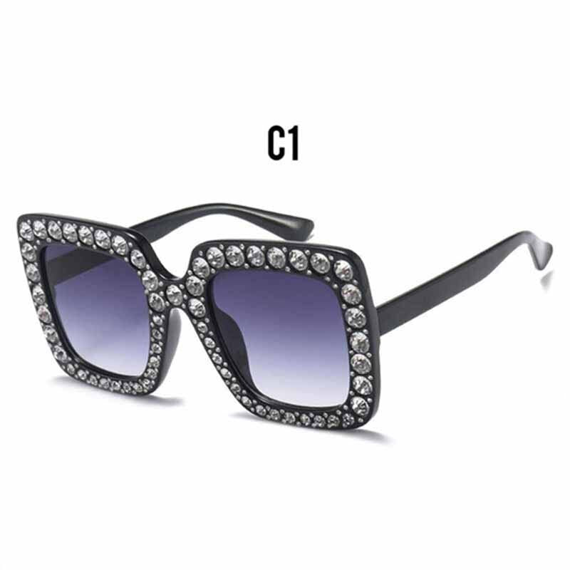 OFIR  Diamond Square Sunglasses  Women Brand Size Crystal Sun Glasses Ladies 2023 Gradient Oculos Mirror Shades NE53