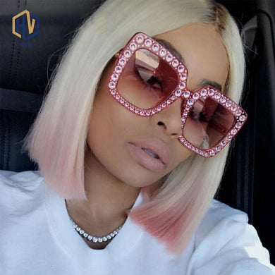 OFIR  Diamond Square Sunglasses  Women Brand Size Crystal Sun Glasses Ladies 2023 Gradient Oculos Mirror Shades NE53