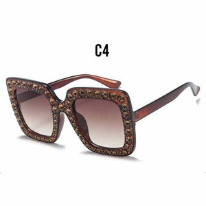 OFIR  Diamond Square Sunglasses  Women Brand Size Crystal Sun Glasses Ladies 2023 Gradient Oculos Mirror Shades NE53