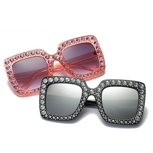 OFIR  Diamond Square Sunglasses  Women Brand Size Crystal Sun Glasses Ladies 2023 Gradient Oculos Mirror Shades NE53