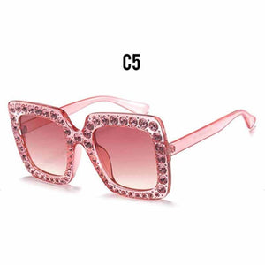 OFIR  Diamond Square Sunglasses  Women Brand Size Crystal Sun Glasses Ladies 2023 Gradient Oculos Mirror Shades NE53