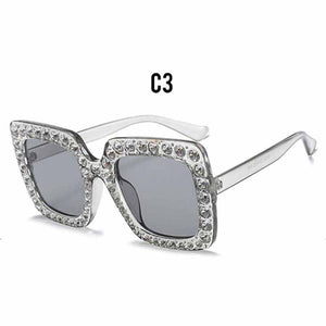 OFIR  Diamond Square Sunglasses  Women Brand Size Crystal Sun Glasses Ladies 2023 Gradient Oculos Mirror Shades NE53