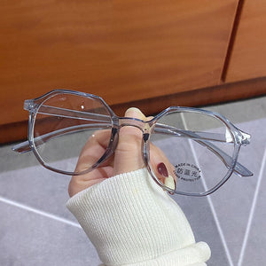 1PC Blue Light Blocking Frame Glasses Computer Mobile Phone Goggles Retro Polygon Ultralight Student Flat Glasses Wholesale