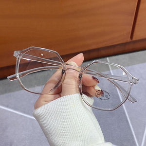 1PC Blue Light Blocking Frame Glasses Computer Mobile Phone Goggles Retro Polygon Ultralight Student Flat Glasses Wholesale