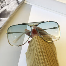 Load image into Gallery viewer, OIMG Green Brown Uv400 Sunglasses for Women  Brand Alloy Pilot Driving Sun Glasses Men Retro Black Oval Big Eyewear