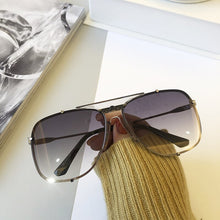 Load image into Gallery viewer, OIMG Green Brown Uv400 Sunglasses for Women  Brand Alloy Pilot Driving Sun Glasses Men Retro Black Oval Big Eyewear