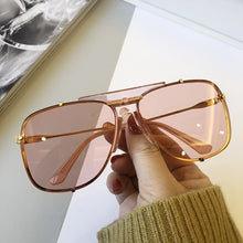Load image into Gallery viewer, OIMG Green Brown Uv400 Sunglasses for Women  Brand Alloy Pilot Driving Sun Glasses Men Retro Black Oval Big Eyewear
