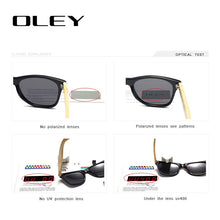Load image into Gallery viewer, OLEY  Brand Bamboo Leg Polarized Sunglasses men Classic Square goggle  Retro Female sun glasses Customizable logo YZ2140