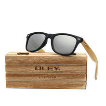 Load image into Gallery viewer, OLEY  Brand Bamboo Leg Polarized Sunglasses men Classic Square goggle  Retro Female sun glasses Customizable logo YZ2140