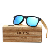 Load image into Gallery viewer, OLEY  Brand Bamboo Leg Polarized Sunglasses men Classic Square goggle  Retro Female sun glasses Customizable logo YZ2140