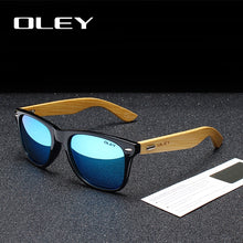 Load image into Gallery viewer, OLEY  Brand Bamboo Leg Polarized Sunglasses men Classic Square goggle  Retro Female sun glasses Customizable logo YZ2140