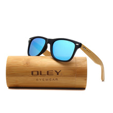 Load image into Gallery viewer, OLEY  Brand Bamboo Leg Polarized Sunglasses men Classic Square goggle  Retro Female sun glasses Customizable logo YZ2140