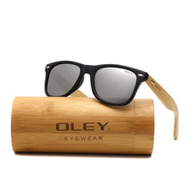Load image into Gallery viewer, OLEY  Brand Bamboo Leg Polarized Sunglasses men Classic Square goggle  Retro Female sun glasses Customizable logo YZ2140