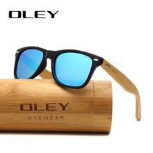 Load image into Gallery viewer, OLEY  Brand Bamboo Leg Polarized Sunglasses men Classic Square goggle  Retro Female sun glasses Customizable logo YZ2140