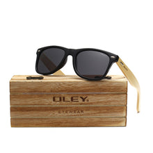 Load image into Gallery viewer, OLEY  Brand Bamboo Leg Polarized Sunglasses men Classic Square goggle  Retro Female sun glasses Customizable logo YZ2140