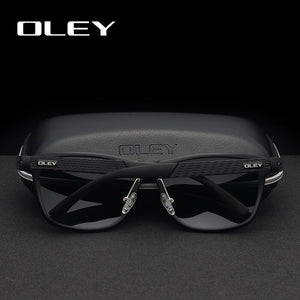 OLEY Brand Men's Polarized Sunglasses Business Classic  Full Frame Aluminum Magnesium Glasses Women UV400 goggles