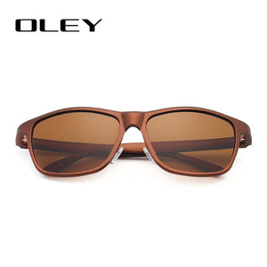 OLEY Brand Men's Polarized Sunglasses Business Classic  Full Frame Aluminum Magnesium Glasses Women UV400 goggles