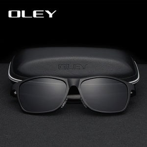 OLEY Brand Men's Polarized Sunglasses Business Classic  Full Frame Aluminum Magnesium Glasses Women UV400 goggles