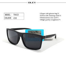 Carica l'immagine nel visualizzatore di Gallery, OLEY Polarized Men Sunglasses brand designer Retro Square Sun Glasses Accessories Unisex driving goggles oculos de sol Y6625