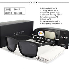 Carica l'immagine nel visualizzatore di Gallery, OLEY Polarized Men Sunglasses brand designer Retro Square Sun Glasses Accessories Unisex driving goggles oculos de sol Y6625