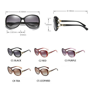 OLEY Retro Sunglasses women Polarized  brand designer big frame Fox eyewear diamond Oculos de sol femininos