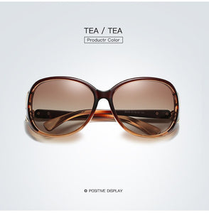 OLEY Retro Sunglasses women Polarized  brand designer big frame Fox eyewear diamond Oculos de sol femininos