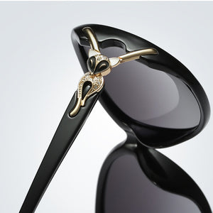 OLEY Retro Sunglasses women Polarized  brand designer big frame Fox eyewear diamond Oculos de sol femininos