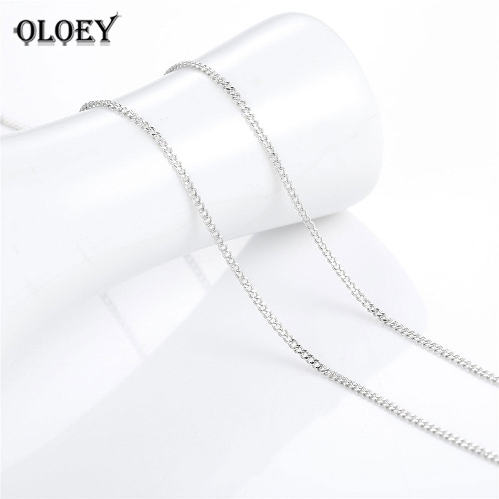 Genuine 925 Sterling Silver Link Chains Necklaces Fit For Pendant Charm Women Men Luxury S925 Fine Jewelry Gift YMN044