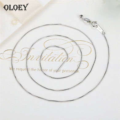 Real 925 Sterling Silver Box Chains Adjustable Necklaces Fit For Pendant Charm Women Men Luxury S925 Fine Jewelry YMN045