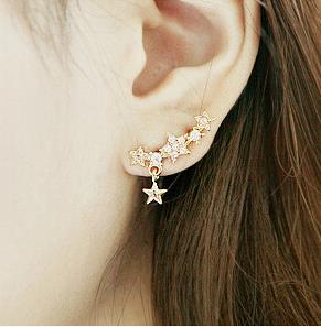 OMH wholesale 6pair off 35% = $0.64/pair Korea Fashion Girl Exquisite Effulge Starlet Not allergic Dangle Earrings EH290