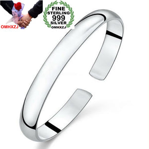 Wholesale Chinese Simple Fashion Woman Child Glossy Heart Sutra 999 Sterling Silver Bracelet Bangles Open Adjustable SZ50